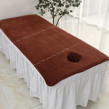 Khăn trải giường massage spa có lỗ úp mặt, mềm mịn, thấm hút tốt, chỉ 28.000₫ 5