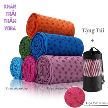 Khăn Trải Thảm Yoga Hạt Cao Su Non Siêu Bền - Giá 159.000, Tặng Túi Đựng