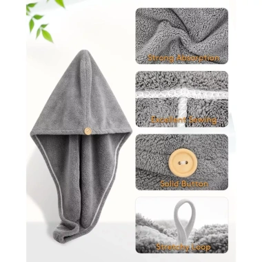 Khăn Trùm Đầu Microfiber JULEP BEAUTY - Siêu Thấm, Cài Khuy, Làm Khô Tóc, Giá 20k