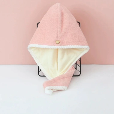 Khăn ủ tóc Mũ quấn tóc lông cừu 2 lớp dày dặn, siêu thấm, khô nhanh 25x65cm 28.420 VND