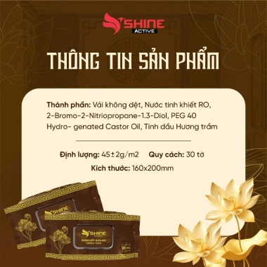 Khăn ướt Bao Sái Lau Bàn Thờ 30 Tờ – Hương Trầm Shine Active, Làm Sạch, Hương Thơm Tự Nhiên, Giá 17.000 VNĐ