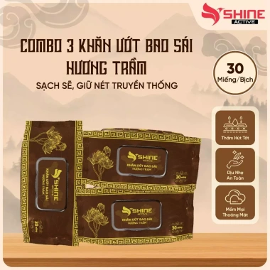 Khăn ướt Bao Sái Lau Bàn Thờ 30 Tờ – Hương Trầm Shine Active, Làm Sạch, Hương Thơm Tự Nhiên, Giá 17.000 VNĐ 9 Khăn ướt Bao Sái Lau Bàn Thờ 30 Tờ – Hương Trầm Shine Active, Làm Sạch, Hương Thơm Tự Nhiên, Giá 17.000 VNĐ 9