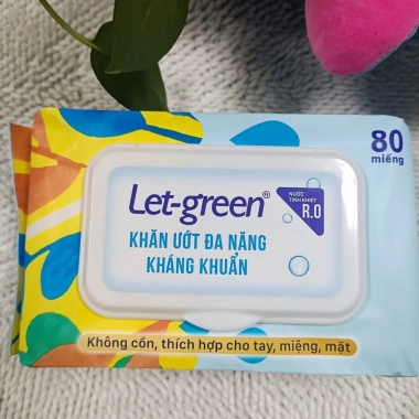 Khăn ướt đa năng Let‑green 80 tờ kháng khuẩn - Giá chỉ 34.650₫, tiết kiệm 2