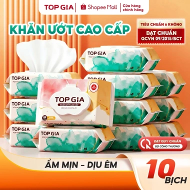 Khăn ướt Topgia 80 tờ mềm mại, không cồn, không mùi, không parabens - Giá 29.000 mẹ và bé Khăn ướt Topgia 80 tờ mềm mại, không cồn, không mùi, không parabens - Giá 29.000 mẹ và bé