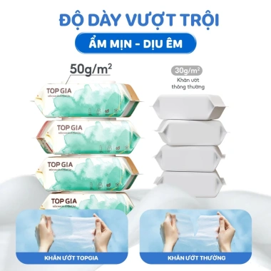Khăn ướt Topgia 80 tờ mềm mại, không cồn, không mùi, không parabens - Giá 29.000 mẹ và bé 4