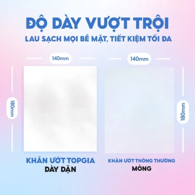 Khăn ướt Topgia 80 tờ mềm mại, không cồn, không mùi, không parabens - Giá 29.000 mẹ và bé 9