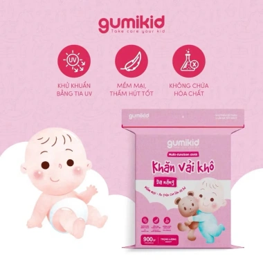 Khăn Vải Khô Đa Năng Gumi Siêu Dai Mềm Mịn Dành Cho Mẹ và Bé 300/600/900g Giá 50k