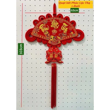 Khánh quạt liễng treo dây nhung đỏ Phụ kiện decor tết 2.026 giảm giá chỉ 200k 6