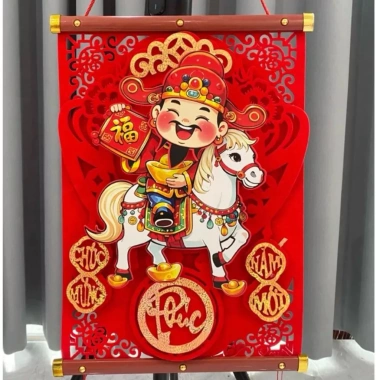 Khánh Treo Thần Tài Lắc Đầu Cưỡi Ngựa 2.026 - Vải Nỉ Chuyển Động Trang Trí Tết Bính Ngọ 95.000₫
