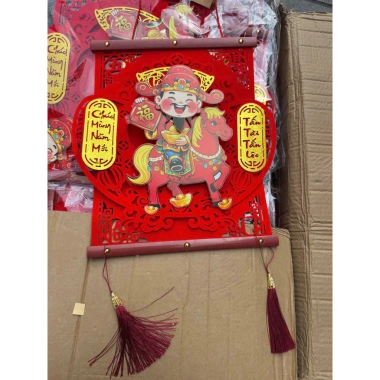 Khánh Treo Thần Tài Lắc Đầu Cưỡi Ngựa 2.026 - Vải Nỉ Chuyển Động Trang Trí Tết Bính Ngọ 95.000₫