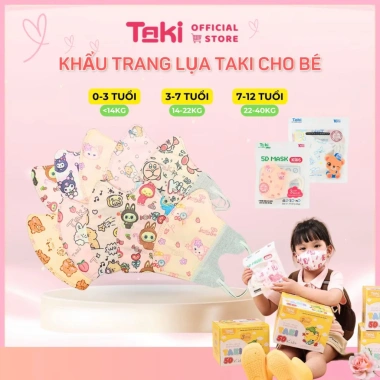 Khẩu trang vải lụa 5d bé Taki cao cấp – Mềm mịn, ngăn bụi mịn, chống UV, giá ưu đãi 139k 4
