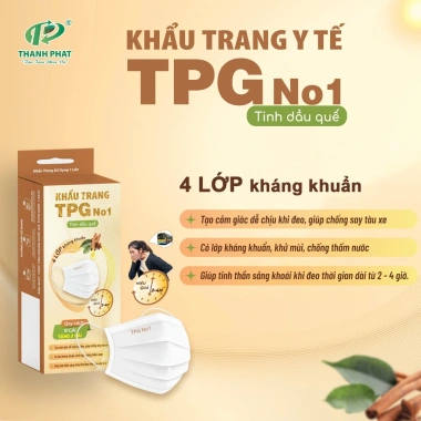 Khẩu Trang Y Tế TPG No1 Tinh Dầu Tự Nhiên Chống Say Tàu Xe - Hộp 12 Cái Trắng Giá Ưu Đãi 16.000 VND 3