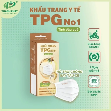 Khẩu Trang Y Tế TPG No1 Tinh Dầu Tự Nhiên Chống Say Tàu Xe - Hộp 12 Cái Trắng Giá Ưu Đãi 16.000 VND 6
