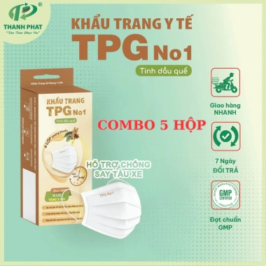 Khẩu Trang Y Tế TPG No1 Tinh Dầu Tự Nhiên Chống Say Tàu Xe - Hộp 12 Cái Trắng Giá Ưu Đãi 16.000 VND 9