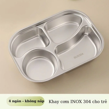 Khay cơm inox 304 4-5 ngăn có nắp cho bé, màu xanh‑vàng họa tiết dễ thương CJ-004 90.999đ 10