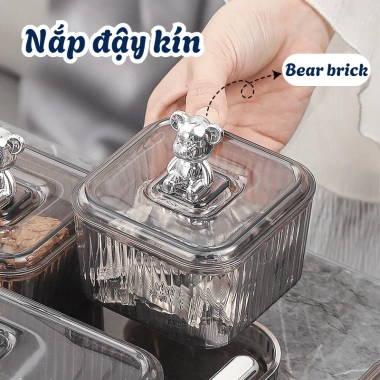 Khay Đựng Bánh Kẹo, Hoa Quả Chia Ngăn – Hũ Mứt Tết 2.026 Bearbrick Gấu, 175.000 VND 3