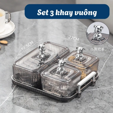 Khay Đựng Bánh Kẹo, Hoa Quả Chia Ngăn – Hũ Mứt Tết 2.026 Bearbrick Gấu, 175.000 VND 7