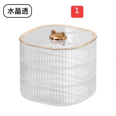 Khay đựng bánh kẹo nắp mèo FREESHIP 3 tầng trong suốt, ngăn chia tiện lợi, hộp mứt Tết nhựa giá 63.499đ, giảm còn 49.999đ 3