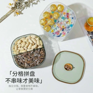 Khay đựng bánh kẹo nắp mèo FREESHIP 3 tầng trong suốt, ngăn chia tiện lợi, hộp mứt Tết nhựa giá 63.499đ, giảm còn 49.999đ 6
