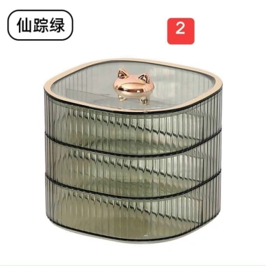 Khay đựng bánh kẹo nắp mèo FREESHIP 3 tầng trong suốt, ngăn chia tiện lợi, hộp mứt Tết nhựa giá 63.499đ, giảm còn 49.999đ 10
