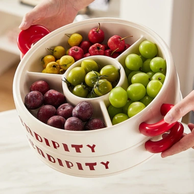 Khay Đựng Bánh Kẹo SERENDIPITY Tầng Chia Ngăn, Có Nắp, Quai Cầm Tiện Lợi - Giá Ưu Đãi 55k 3 Khay Đựng Bánh Kẹo SERENDIPITY Tầng Chia Ngăn, Có Nắp, Quai Cầm Tiện Lợi - Giá Ưu Đãi 55k 3