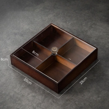 Khay Đựng Bánh Kẹo Tết AKIITO Gỗ Tự Nhiên Cao Cấp Hộp Mứt và Hạt 4-6