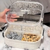 Khay Đựng Bánh Kẹo Vân Kim Cương Chia Ngăn, Hộp Mứt Hoa Quả Tết 2.026 Nắp Núm Tròn Chống ẩm