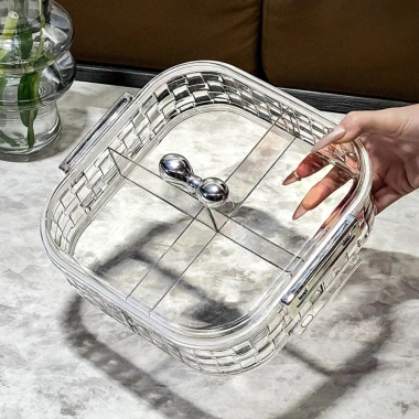Khay Đựng Bánh Kẹo Vân Kim Cương Chia Ngăn, Hộp Mứt Hoa Quả Tết 2.026 Nắp Núm Tròn Chống ẩm 5 Khay Đựng Bánh Kẹo Vân Kim Cương Chia Ngăn, Hộp Mứt Hoa Quả Tết 2.026 Nắp Núm Tròn Chống ẩm 5