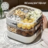 Khay Đựng Bánh Kẹo Vân Kim Cương Chia Ngăn, Hộp Mứt Hoa Quả Tết 2.026 Nắp Núm Tròn Chống ẩm 7