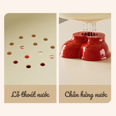 Khay Đựng Bánh Thoát Nước – Đĩa Hoa Quả Nhựa Dopamine Chân Đế HPS Giá 75.000₫ 5