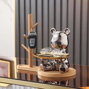Khay đựng cà phê Bạo Lực Gấu - Chìa khóa phòng khách lối vào, trang trí bàn, quà tặng 92 599 VND