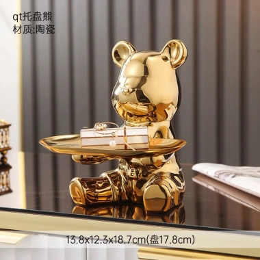 Khay đựng cà phê Bạo Lực Gấu - Chìa khóa phòng khách lối vào, trang trí bàn, quà tặng 92 599 VND