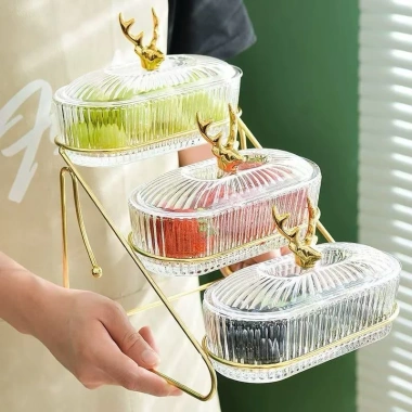 Khay đựng đồ ăn 3 tầng - Khay bánh kẹo sang trọng, giá ưu đãi 180.000 VNĐ