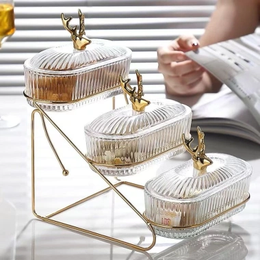 Khay đựng đồ ăn 3 tầng - Khay bánh kẹo sang trọng, giá ưu đãi 180.000 VNĐ 5 Khay đựng đồ ăn 3 tầng - Khay bánh kẹo sang trọng, giá ưu đãi 180.000 VNĐ 5