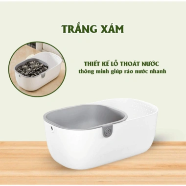 Khay Đựng Đồ Ăn Vặt 2 Tầng Hướng Dương - Rổ Lọc Nước, Đựng Trái Cây, 55.000₫