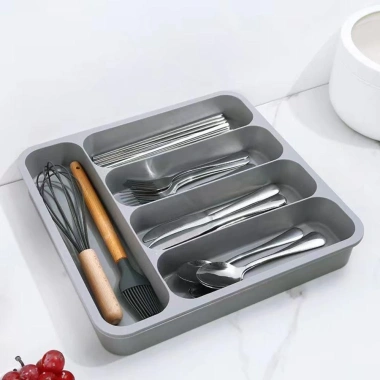 Khay đựng dụng cụ mở rộng 6 ngăn nhựa - Tiết kiệm không gian, giữ dao kéo, thìa nĩa - 213.180₫ 3
