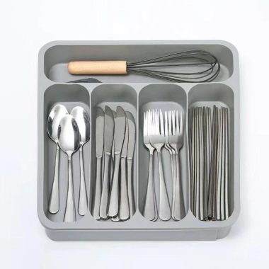 Khay đựng dụng cụ mở rộng 6 ngăn nhựa - Tiết kiệm không gian, giữ dao kéo, thìa nĩa - 213.180₫ 5