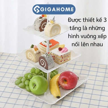 Khay đựng hoa quả, mứt Tết, bánh kẹo 3 tầng GIGAHOME 9.093 - Giá ưu đãi 60.480₫ 7