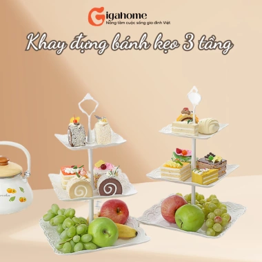 Khay đựng hoa quả, mứt Tết, bánh kẹo 3 tầng GIGAHOME 9.093 - Giá ưu đãi 60.480₫ 9