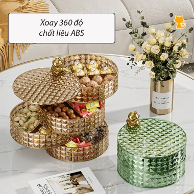 Khay Đựng Kẹo Tết 2.026 xoay 360 độ ngăn – Hộp trái cây, bánh kẹo, giảm còn 99.000₫ 9 Khay Đựng Kẹo Tết 2.026 xoay 360 độ ngăn – Hộp trái cây, bánh kẹo, giảm còn 99.000₫ 9