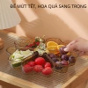 Khay đựng mứt bánh kẹo Tết, bàn xoay 360° hình trái tim vân đá, tiện lợi 9