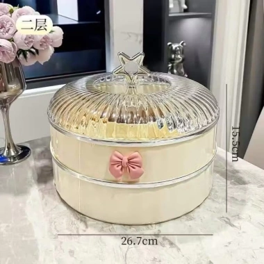 Khay Đựng Mứt Bánh Kẹo Tết Nhựa 3/2 Tầng Ngăn Trong Suốt + Nơ Hồng, Giá 199.000₫ 4 Khay Đựng Mứt Bánh Kẹo Tết Nhựa 3/2 Tầng Ngăn Trong Suốt + Nơ Hồng, Giá 199.000₫ 4