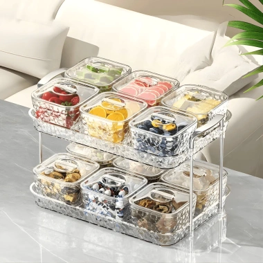 Khay Đựng Mứt Tết 2 Tầng Vân Kim Cương Cấp: Hộp Bánh Kẹo Trái Cây, 227.999₫ 3