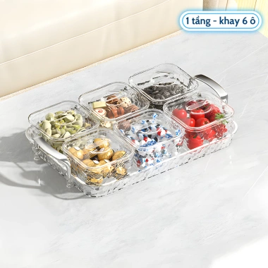 Khay Đựng Mứt Tết 2 Tầng Vân Kim Cương Cấp: Hộp Bánh Kẹo Trái Cây, 227.999₫ 8