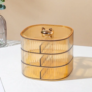 Khay Đựng Mứt Tết Bánh Kẹo Nhựa 3 Tầng Trong Suốt Ngăn Chia Tiện Lợi - 59.999₫
