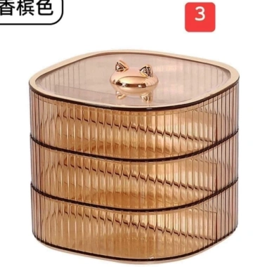 Khay Đựng Mứt Tết Bánh Kẹo Nhựa 3 Tầng Trong Suốt Ngăn Chia Tiện Lợi - 59.999₫