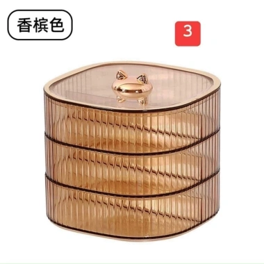Khay Đựng Mứt Tết Bánh Kẹo Nhựa 3 Tầng Trong Suốt Ngăn Chia Tiện Lợi - 59.999₫