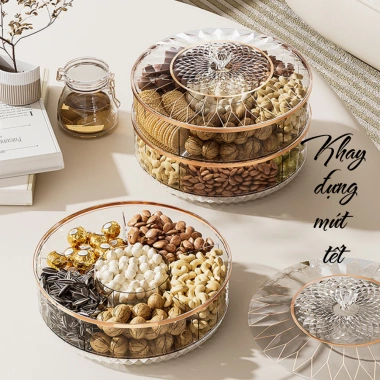 Khay Đựng Mứt Tết BX68 - Hạt Hướng Dương Sang Trọng, Đựng Bánh Kẹo, Giá 125.000