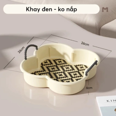 Khay Đựng Mứt Tết GONHOUSE Xoay 360 Độ Nhựa Có Nắp Đậy Chống Bụi Chống Ẩm - Giá 79.000 VND