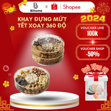 Khay Đựng Mứt Tết và Hạt Hướng Dương Sang Trọng - Giá ưu đãi 159.000₫